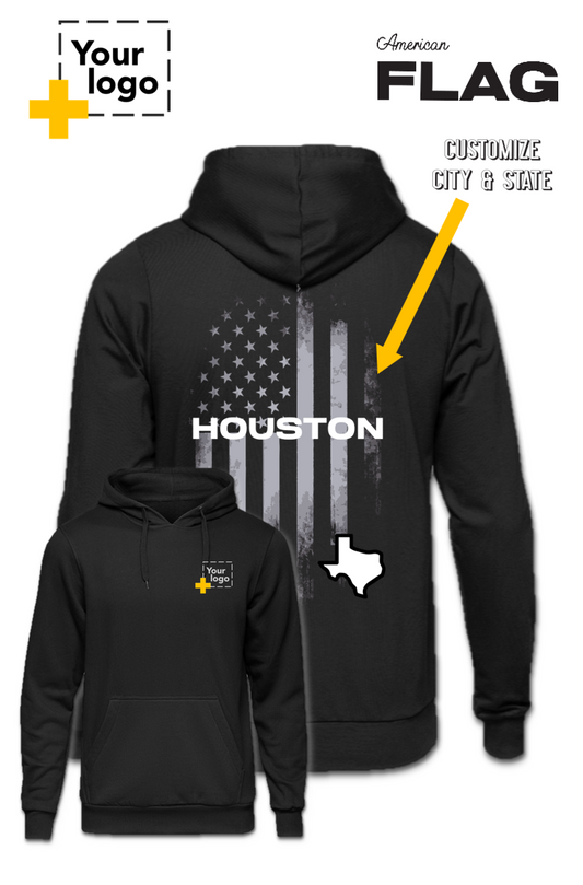 Custom Core Fleece Pullover Hooded Sweatshirt - FLAG