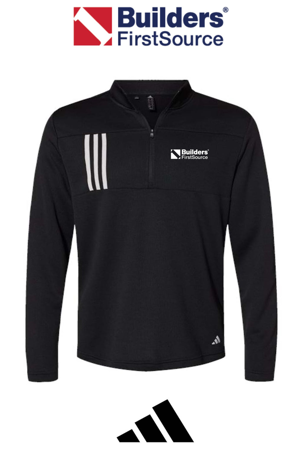 Adidas Men's 3-Stripes Double-Knit Quarter-Zip Pullover