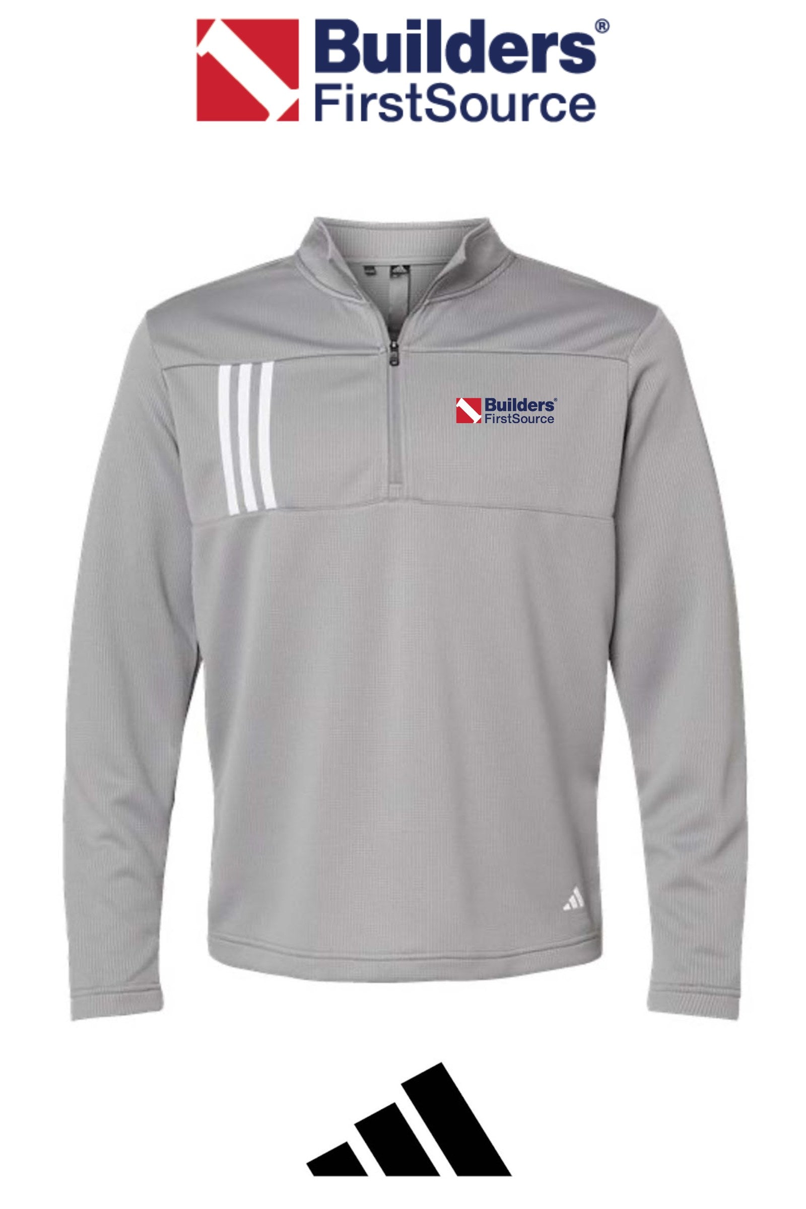 Adidas Men's 3-Stripes Double-Knit Quarter-Zip Pullover