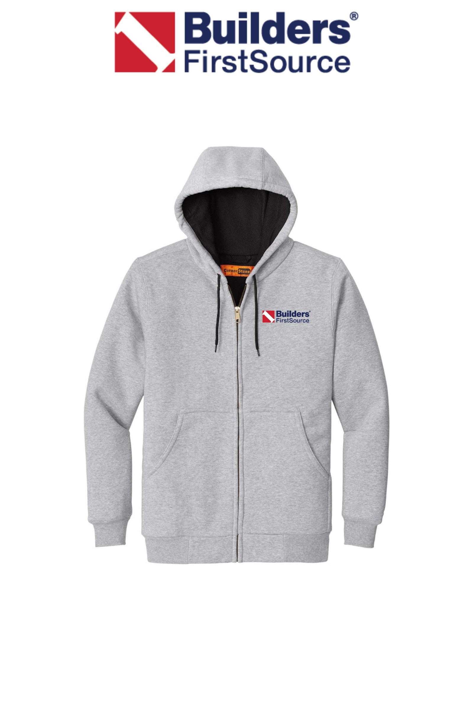 Heavyweight Full-Zip Hooded Sweatshirt with Thermal Lining