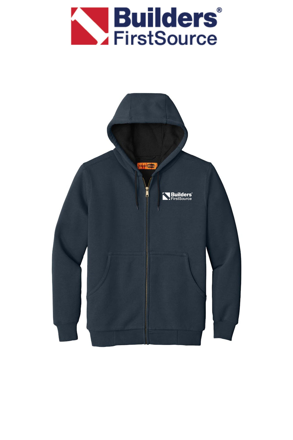 Heavyweight Full-Zip Hooded Sweatshirt with Thermal Lining